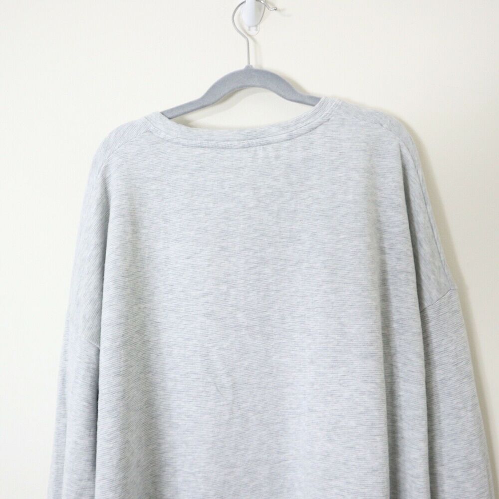 Athleta Size PM Studio to Street Sweatshirt Micro Stripe Heathered Gray - Picture 10 of 11